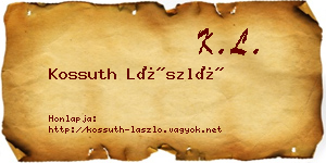 Kossuth László névjegykártya